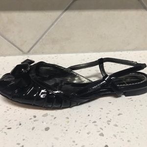 J Vincent Patent Slingback Flats Size 6